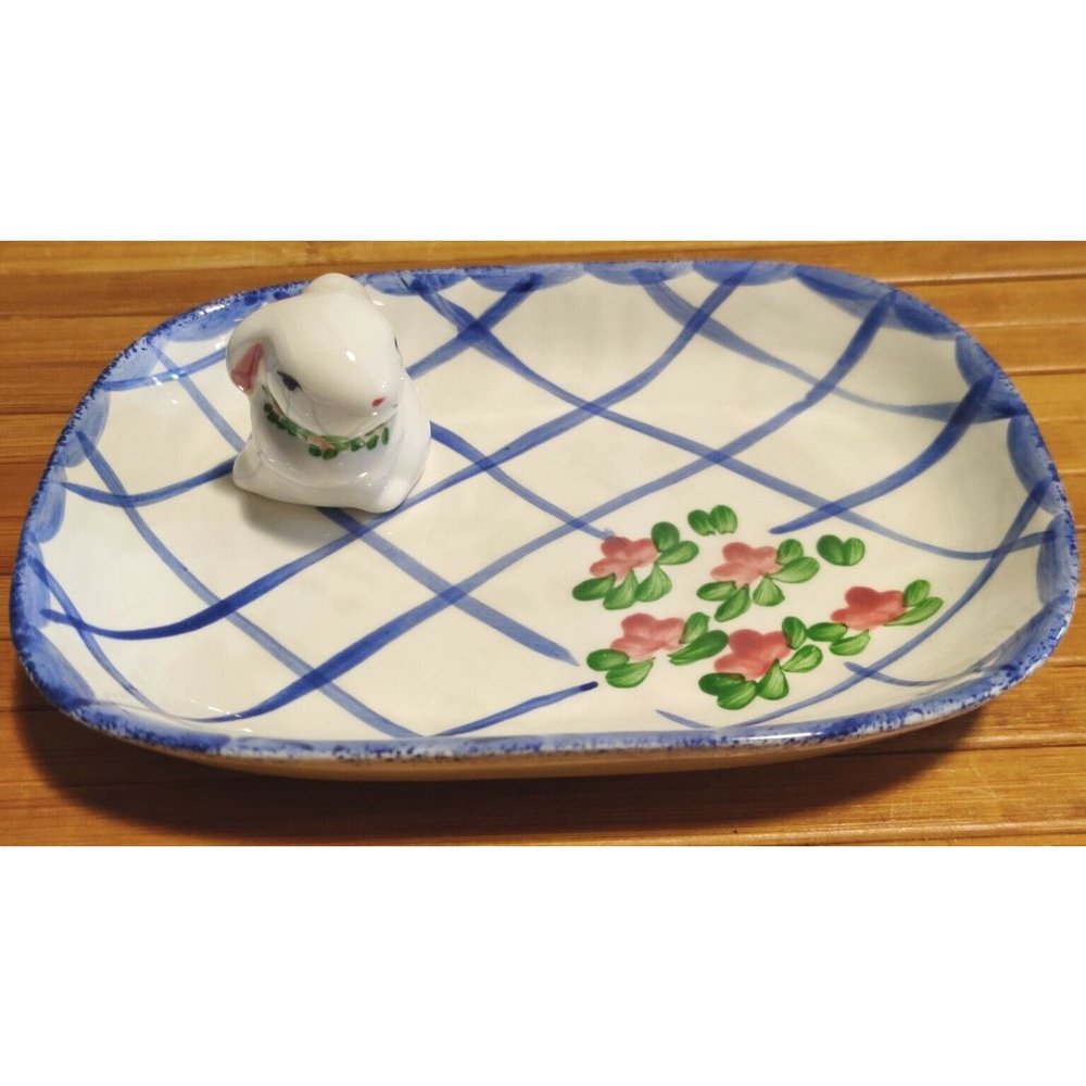 1996 Vintage Annalea Collection Anne Albutine Giftcraft Bunny Tray / Dish 5x7"